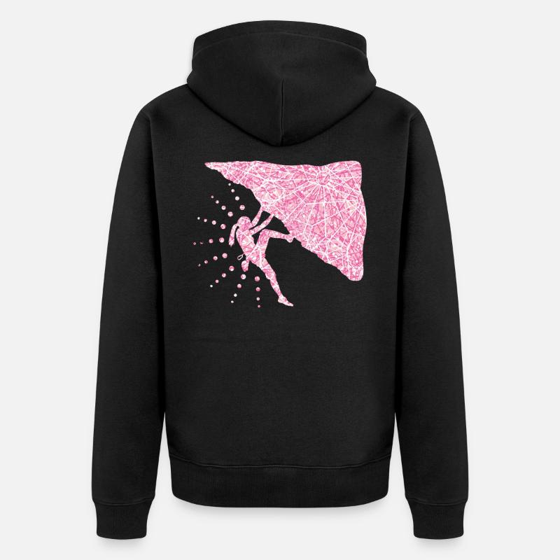 Berge besteigen Mama - Unisex Premium Bio Zip Hoodie - Schwarz