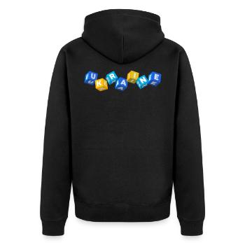 ukraine slava ukraini selenskyj antiwar - Unisex Premium Bio Zip Hoodie - Schwarz - Hinten - Nico (187cm)