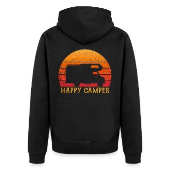 Cadeau de caravane camping-car Happy Camper Camping - Veste à capuche bio Premium Unisexe - noir - Dos - Nico (187cm)