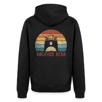Frère ours indien frère frère cadeau garçon - Veste à capuche bio Premium Unisexe - noir - Dos - Nico (187cm)