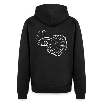 Fighting fish aquarium - Unisex Premium Organic Zip Hoodie - black - Back - Nico (187cm)