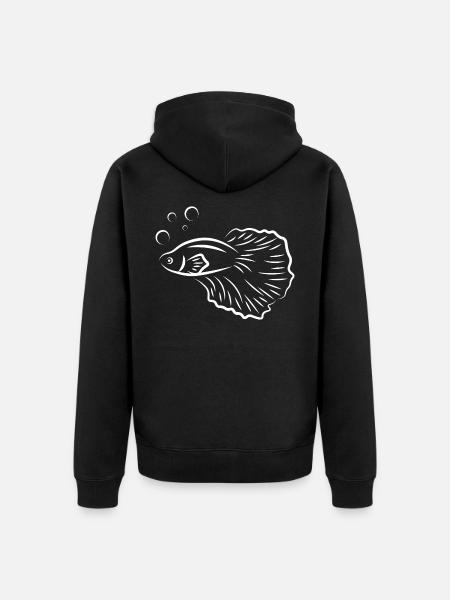 Fighting fish aquarium - Unisex Premium Organic Zip Hoodie - black