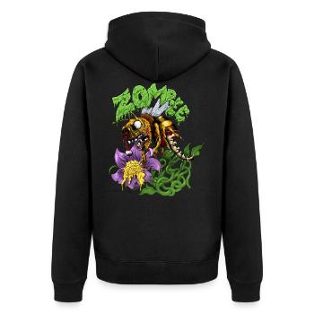Zombee - Unisex Premium Organic Zip Hoodie - black - Back - Nico (187cm)