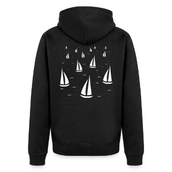 Sailing ship boat sailing - Unisex Premium Organic Zip Hoodie - black - Back - Nico (187cm)