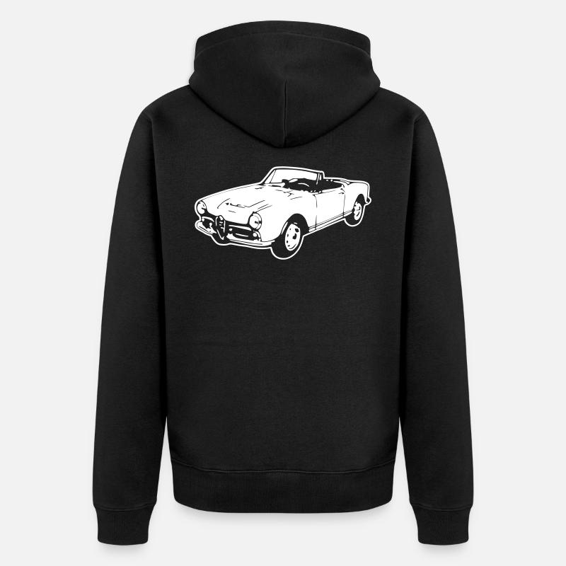 Vintage Alfa Spider - Veste à capuche bio Premium Unisexe - noir