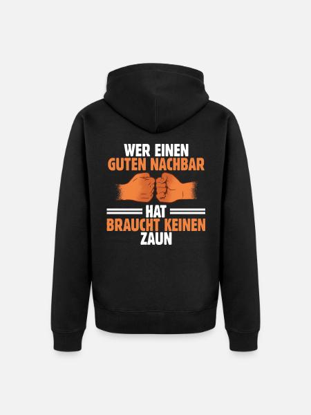 Nachbar - Unisex Premium Bio Zip Hoodie - Schwarz