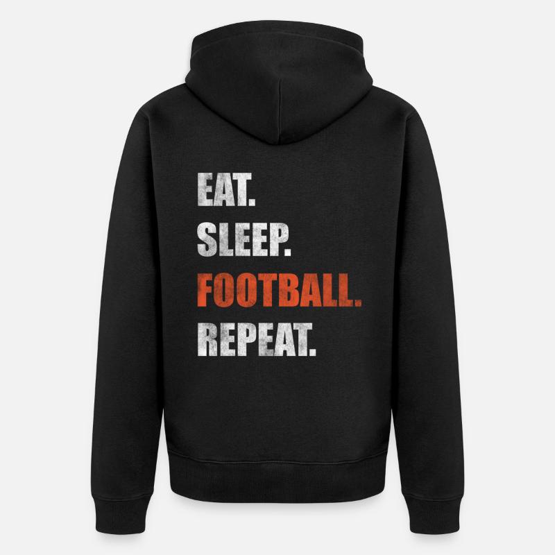 Manger sleep football Répéter - Veste à capuche bio Premium Unisexe - noir
