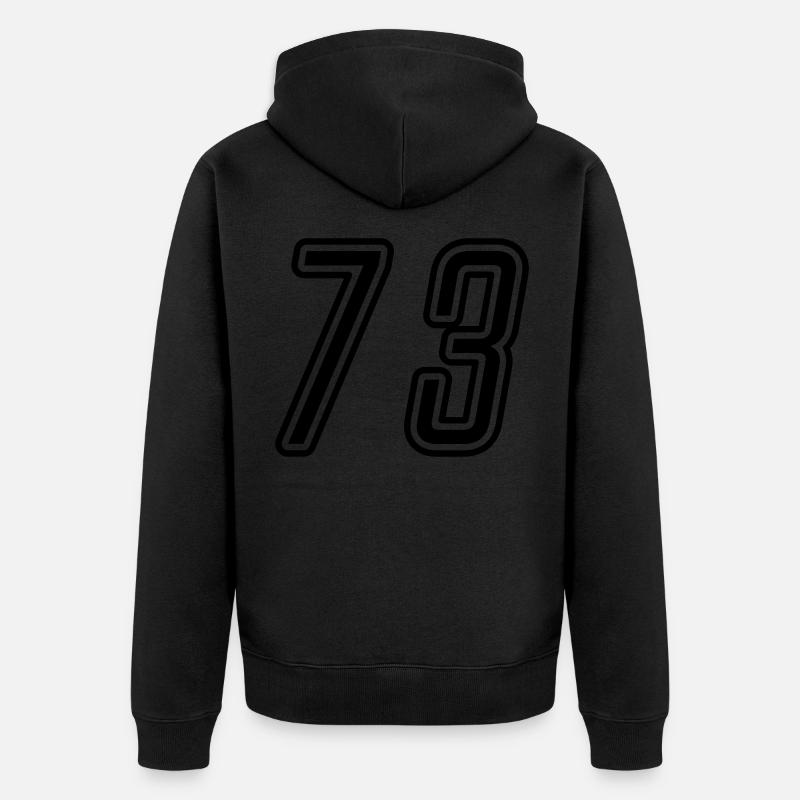 73 Numéro de numéro - Veste à capuche bio Premium Unisexe - noir