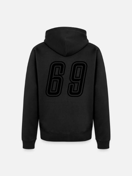 69 Number number - Unisex Premium Organic Zip Hoodie - black