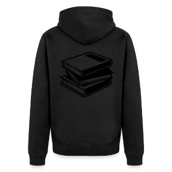 Read books - Unisex Premium Organic Zip Hoodie - black - Back - Nico (187cm)