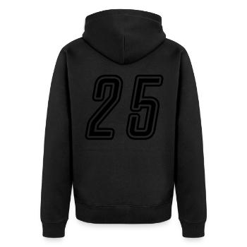 25 Number number - Unisex Premium Organic Zip Hoodie - black - Back - Nico (187cm)