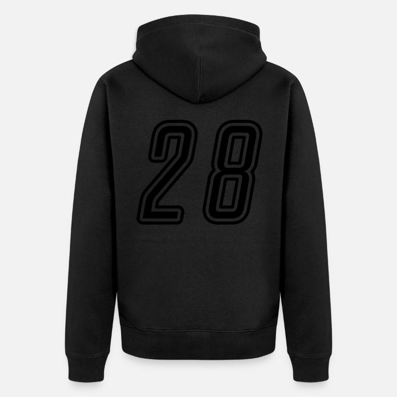 28 Numéro de numéro - Veste à capuche bio Premium Unisexe - noir