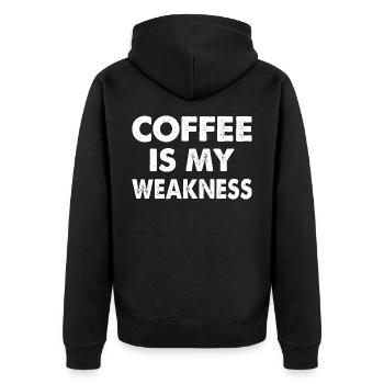 Le café est ma faiblesse - Veste à capuche bio Premium Unisexe - noir - Dos - Nico (187cm)