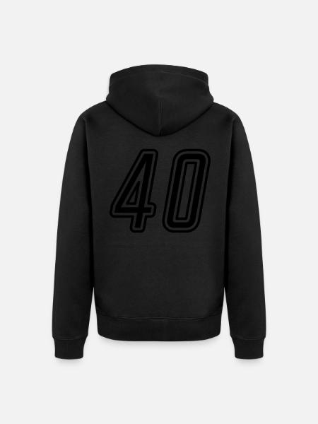 40 Number number - Unisex Premium Organic Zip Hoodie - black
