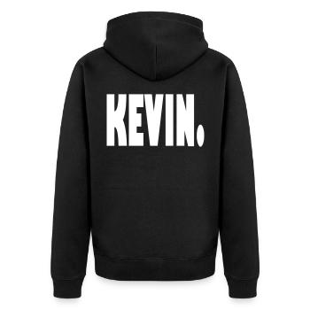 kevin-Name, Vorname, Geburtsname - Unisex Premium Bio Zip Hoodie - Schwarz - Hinten - Nico (187cm)