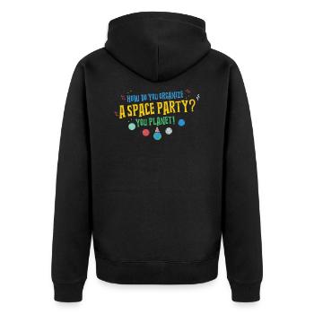Space wordplay space galaxy planet - Unisex Premium Organic Zip Hoodie - black - Back - Nico (187cm)