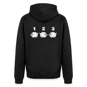 Schäfchen Zählen Schaf Hirte Schäfer Wolle Lamm - Unisex Premium Bio Zip Hoodie - Schwarz - Hinten - Nico (187cm)