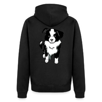 Border Collie Dog Lovers Dogs Dog - Unisex Premium Organic Zip Hoodie - black - Back - Nico (187cm)