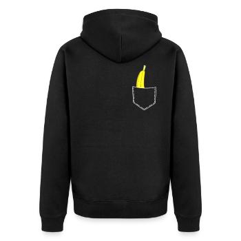 Banana In Pocket Fruit Eating Healthy Gift - Unisex Premium Organic Zip Hoodie - black - Back - Nico (187cm)