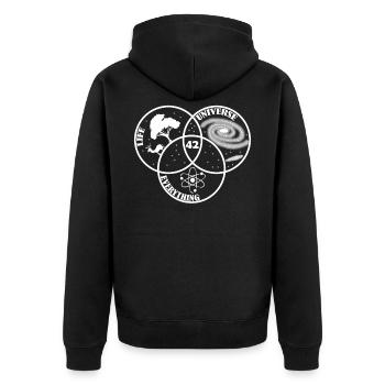 42 Die Antwort Auf Alles Universum Leben Geschenk - Unisex Premium Bio Zip Hoodie - Schwarz - Hinten - Nico (187cm)