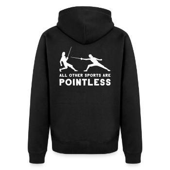 Fencing Fencer Futile sword sword fighting - Unisex Premium Organic Zip Hoodie - black - Back - Nico (187cm)