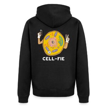 Cellfie Science Biology Cell Laboratory - Unisex Premium Organic Zip Hoodie - black - Back - Nico (187cm)