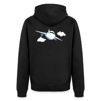 Plane pilot flying flight mechanic gift - Unisex Premium Organic Zip Hoodie - black - Back - Nico (187cm)