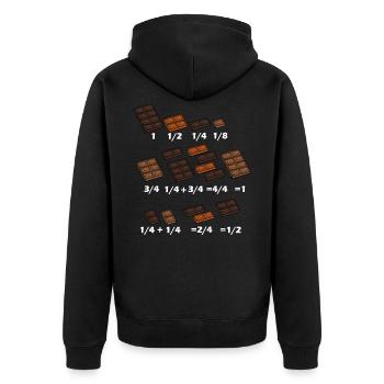 Math chocolate math Mathematician teacher - Unisex Premium Organic Zip Hoodie - black - Back - Nico (187cm)
