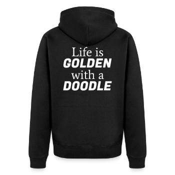Goldendoodle Puppy Dogs Golden Doodle Gift - Unisex Premium Organic Zip Hoodie - black - Back - Nico (187cm)