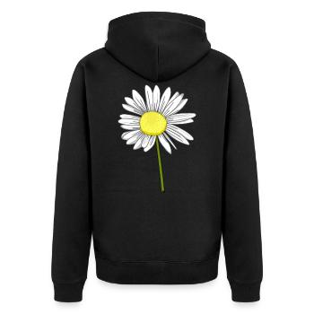 Marguerite fleur fleurs marguerites jardin - Veste à capuche bio Premium Unisexe - noir - Dos - Nico (187cm)