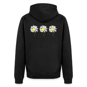 Marguerite fleur fleurs marguerites jardin - Veste à capuche bio Premium Unisexe - noir - Dos - Nico (187cm)