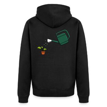 Jardin jardinage arrosage des plantes - Veste à capuche bio Premium Unisexe - noir - Dos - Nico (187cm)