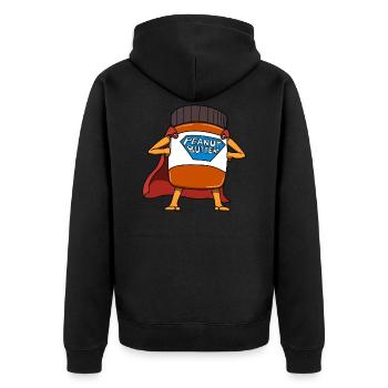 Biscuit au beurre de cacahuètes - Veste à capuche bio Premium Unisexe - noir - Dos - Nico (187cm)