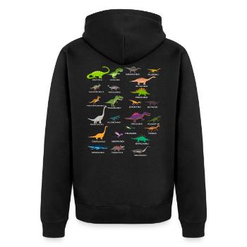 Paleontologist Paleontology Dino Dinosaur T-Rex - Unisex Premium Organic Zip Hoodie - black - Back - Nico (187cm)