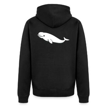 Beluga whale whales ocean sea sea animal gift - Unisex Premium Organic Zip Hoodie - black - Back - Nico (187cm)