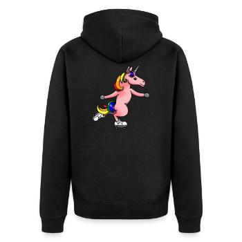 Einhorn Inliner Inline Fahren Skating Einhorn - Unisex Premium Organic Zip Hoodie - black - Back - Nico (187cm)