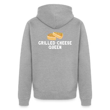 Gegrillter Käse Lebensmittel Sandwich Brot Foodie - Unisex Premium Bio Zip Hoodie - Grau meliert - Hinten - Nico (187cm)