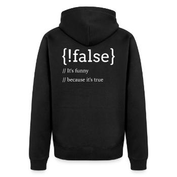 Programmation d'un jeu de mots pour développeur informatique - Veste à capuche bio Premium Unisexe - noir - Dos - Nico (187cm)