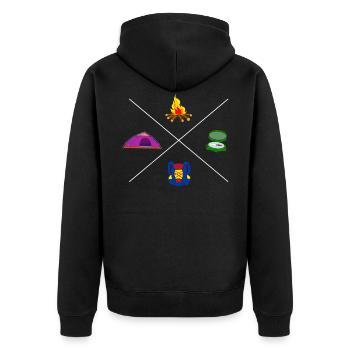 Boy Scout Camping Campfire Travel Adventure - Unisex Premium Organic Zip Hoodie - black - Back - Nico (187cm)