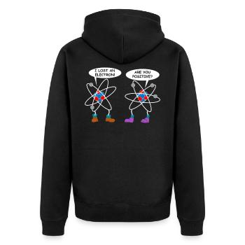 Electron Physics Science Atom Chemistry Gift - Unisex Premium Organic Zip Hoodie - black - Back - Nico (187cm)