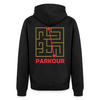 Parkour labyrinth freerunning freerunner athlete - Unisex Premium Organic Zip Hoodie - black - Back - Nico (187cm)