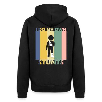Gebrochener Arm Knochen Genesung Verletzung - Unisex Premium Bio Zip Hoodie - Schwarz - Hinten - Nico (187cm)