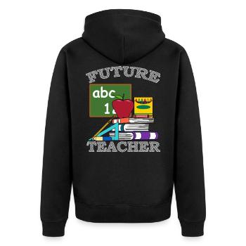 Enseignant enseignant éducateur école d'enseignement - Veste à capuche bio Premium Unisexe - noir - Dos - Nico (187cm)