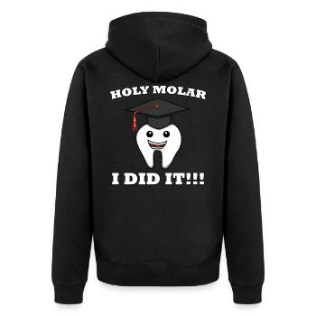 Dentist Teeth Student Dentistry Assistant - Unisex Premium Organic Zip Hoodie - black - Back - Nico (187cm)