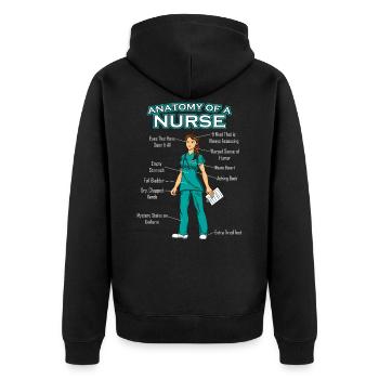 Infirmière anatomie hôpital de médecine - Veste à capuche bio Premium Unisexe - noir - Dos - Nico (187cm)
