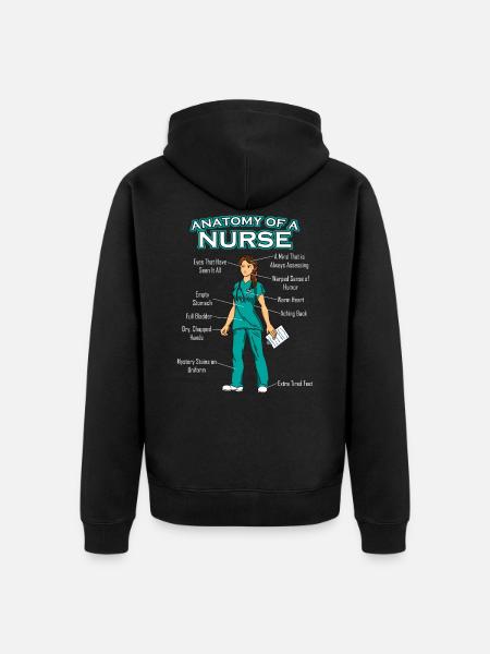 Infermiera anatomia medicina ospedale - Felpa con cappuccio ecologica premium unisex - nero