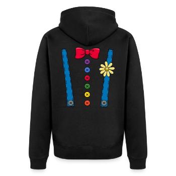 Clown Costume Circus Halloween Tie Gift - Unisex Premium Organic Zip Hoodie - black - Back - Nico (187cm)