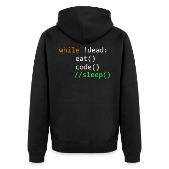 Programmeur développeur informatique - Veste à capuche bio Premium Unisexe - noir - Dos - Nico (187cm)