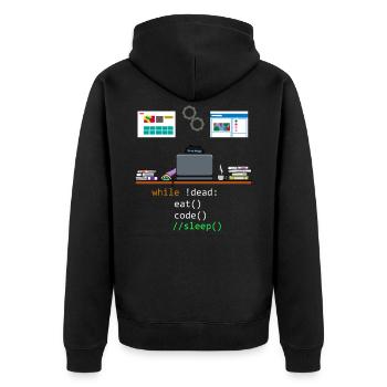 Programming Computer Science Developer Programmer - Unisex Premium Organic Zip Hoodie - black - Back - Nico (187cm)