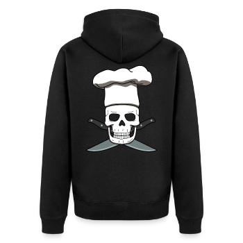 Chef Skull Chef Chef Cuisine Cuisine - Veste à capuche bio Premium Unisexe - noir - Dos - Nico (187cm)